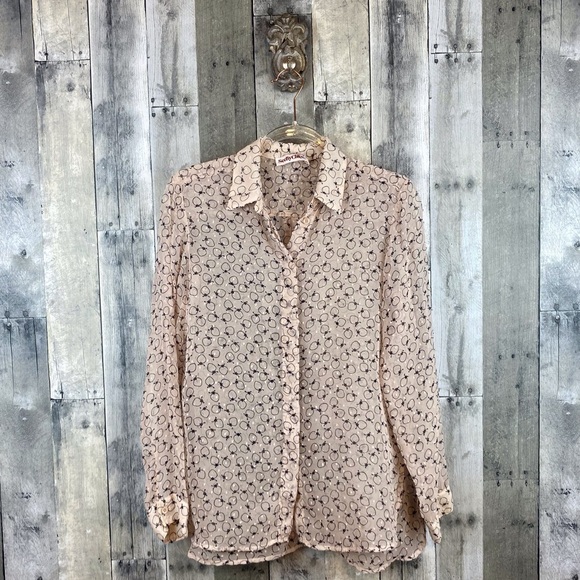 See By Chloe Light Pink Circle Embroidered Blouse Size 4. - Picture 1 of 11